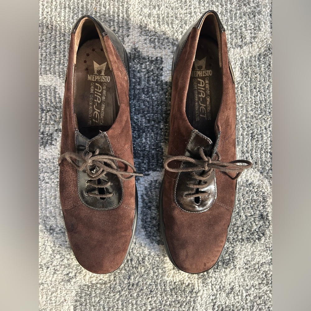 Mephisto  AirJet Brown Suede & Leather Shoes Sz 11 women’s